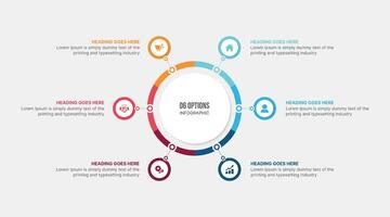 Six Option Circular Cycle Infographic Template vector