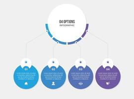 Four Option Step Circle Infographic Template Design vector