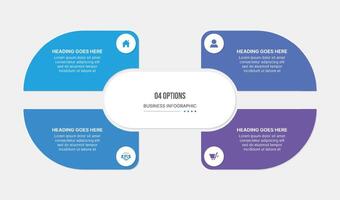 Four Option Steps Circle Infographic Template Design vector