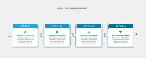 Four Option Steps Square Infographic Template Design vector