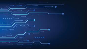 futuristic technology background with blue circuit board vector