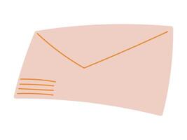 isolated flat illustration of a paper envelope with a triangular flap. Great for educational projects, mail related designs, school materials, and playful stationery themed decorations. vector