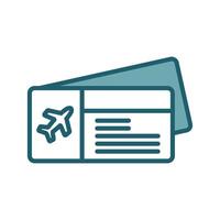 Flight Ticket and Boarding Pass Icon Elements vector