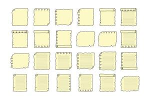 Blank Paper Notes and Notepads Collection vector