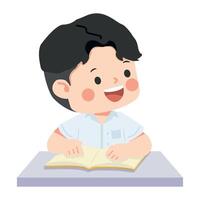 Young Reader with Open Book vector