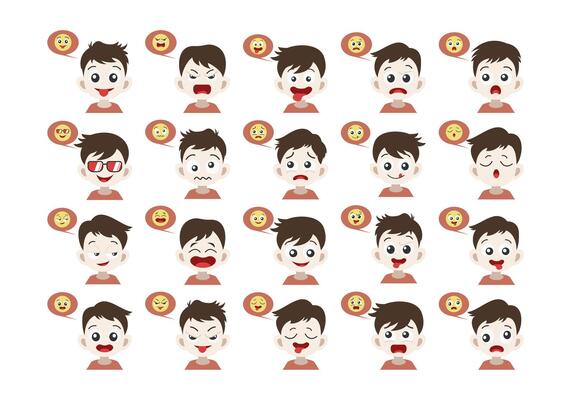 People Face With Emoticon Element
