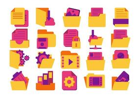 Flat File Folder Document Element vector