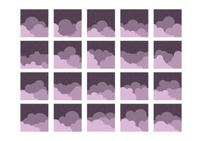 Flat Sky Cloudscape Element vector