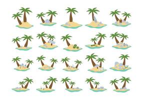 Flat Beach Island Element vector