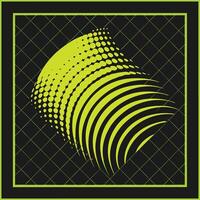 Abstract lime green halftone swirl design vector