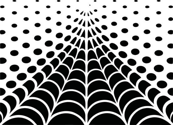 Black spiderweb pattern polka dot background design