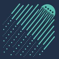 Abstract teal lines dots falling comet design vector