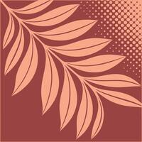 Elegant peach leaf branch design background vector