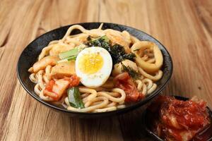 Braised Udon Noodles in Kimchi Stew photo