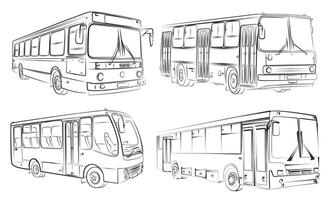 Sketches of buses. vector