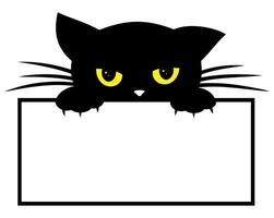Frame with black kitten. vector