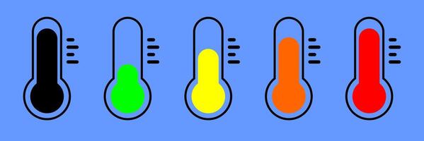 Medical thermometer icon showing different temperature levels, representing health status, fever, and clinical measurement. Ideal for health monitoring apps vector