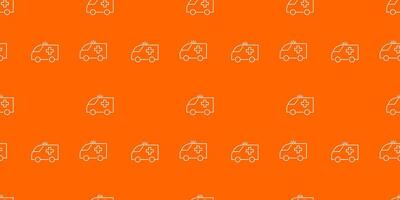 Seamless pattern of medical cross symbols on a solid orange background, representing healthcare, first aid, and hospital themes. Ideal for backgrounds vector