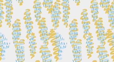 Pastel abstract pattern featuring vertical organic shapes in blue, soft yellow on a light background. Plain unique hand drawn print. Perfect for textiles, stationery, creative designs vector