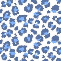 Seamless leopard-inspired pattern in blue spots on a white background. abstract design animal print. Perfect for fashion, textiles, or decor, adding a touch of wild sophistication and elegance. vector