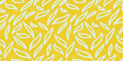 Abstract seamless pattern featuring hand-drawn elongated shapes on a vibrant yellow background. Plain contemporary print. Minimalist designs for textile design, wrapping paper, and modern projects vector