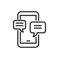 Picture of smartphone and bubble speech illustration suitable for chatting or communication icon vector
