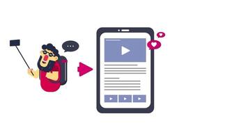 Content creator animation , loop motion graphic background video