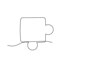Continuous Line Drawing Animation of Puzzle Pieces - Self-Drawing Matching Parts in Minimalist One Stroke Style video