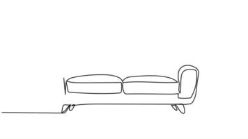 Continuous Line Drawing Animation of Sofa - Self-Drawing Lounge Chair in Minimalist One Stroke Style video
