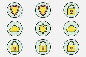 a set of icons with various types of security devices vector