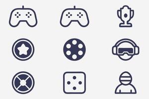 game icons set, including a game controller, a game controller, a game controller, a game vector