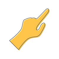 Line icon of a human hand with index finger pointing at something vector