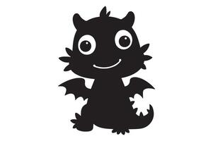 Cartoon Dragon Silhouette for Fairytale and Fantasy Projects vector