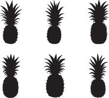 Set Of Pineapple Shape Silhouette For Stickers, Logos, and Patterns vector