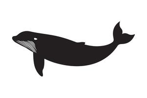 Clean Flat Whale Silhouette Illustration with Smooth Curves vector