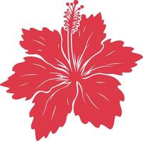 Black Hibiscus Silhouette Design for Botanical Artwork vector
