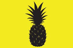 Black Pineapple Silhouette on White Background for Prints vector