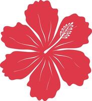 Beautiful Hibiscus Silhouette Illustration for Pattern Design vector