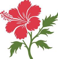Classic Hibiscus Outline Silhouette for Beach-Themed Graphics vector