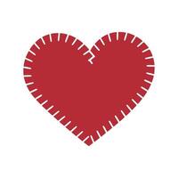 a red heart shaped patch on a white background vector