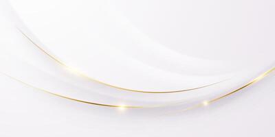 White background with gold lines and curves vector