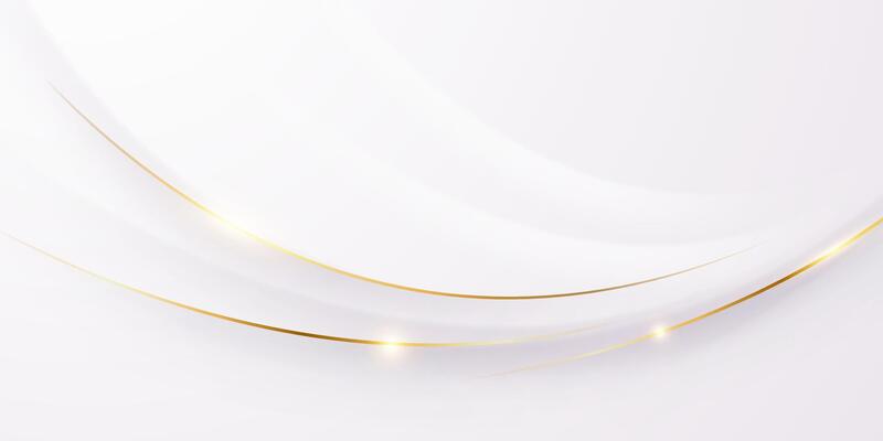 White background with gold lines and curves