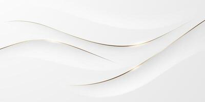 White background with gold lines vector