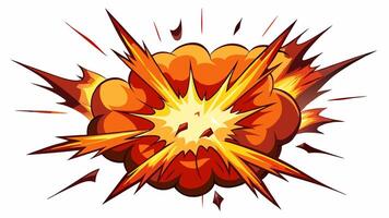 Cartoon Style Explosion Effect with Sharp Edges and Fiery Colors vector