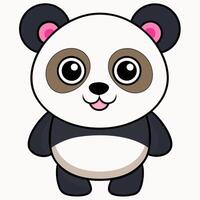 Charming Cartoon Panda Illustration with Playful Design and Gentle Expression vector