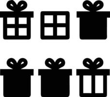 Gift Box Silhouettes , A collection of meticulously designed gift box silhouettes, showcasing various shapes and styles, each adorned with a delicate bow. vector