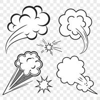 set of smoke and cartoon vector