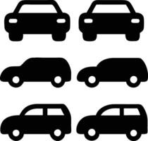 Automobile Silhouette Array, A minimalist portrayal of various automobile silhouettes, representing different car types, arranged neatly. vector