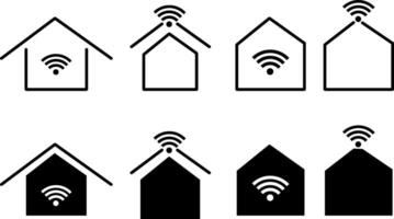 smart home icon set . automation symbols. Home with wireless connectivity icons. monitoring for smart living vector