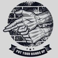 A poster with a skeleton pointing at the hand vector
